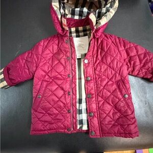 Burberry Kids Quilted Jacket in Deep Red